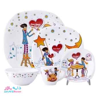 تصویر سرویس غذا خوری آرکوپال کودک مربع پارس اوپال طرح قلب کد ۰۶