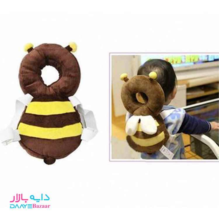 تصویر ضربه گیر سر نوزاد و کودک طرح زنبور گلدوزی شده