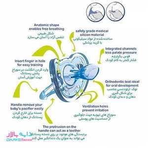 تصویر پستانک ارتودنسی تمام سیلیکونی دو در یک مایا