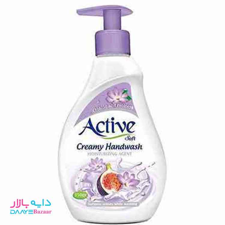 تصویر مایع دستشویی کرمی بنفش اکتیو حجم 350 میلی‌ لیتر